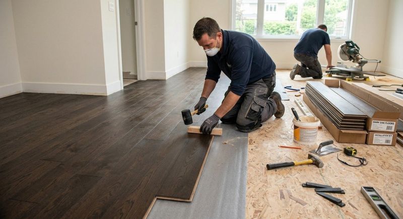 Dark Wood Floor Installation in Leesburg, VA